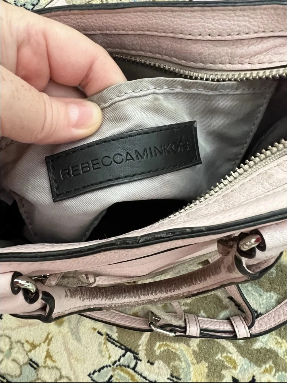 Rebecca Minkoff Blush Pink Leather Mini small Satchel bag handbag used!!!